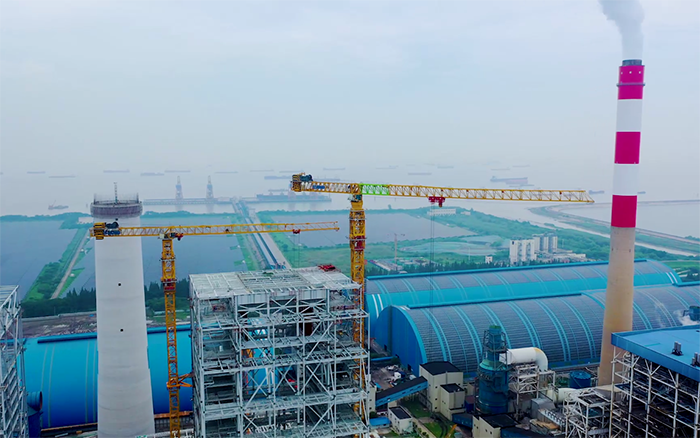 雙塔合璧！華能太倉電廠項目徐工超大塔顯身手